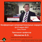 Современные технологии лечения витреоретинальной патологии, 16-17 марта 2017, Сочи, Россия. Приглашает профессор Малюгин Б.Э. Портал Орган зрения organum-visus.ru