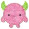 Eyes with fangs and horns.